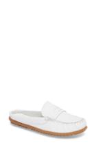 Women's Minnetonka Kate Moc Toe Loafer Mule .5 M - White