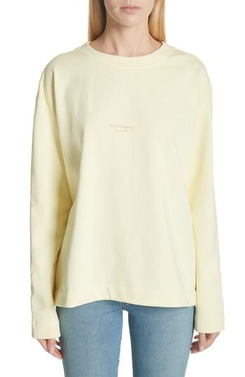 Women's Acne Studios Lynn Small Logo Sweatshirt - Yellow