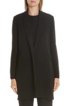 Women's Max Mara Fauna Long Stretch Wool Jacket - Black
