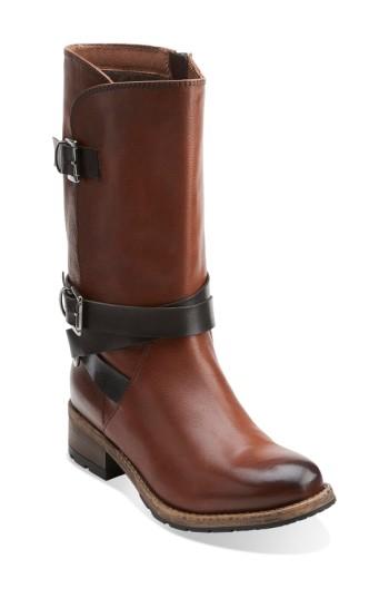 Women's Clarks 'volara Melody' Moto Boot M - Brown
