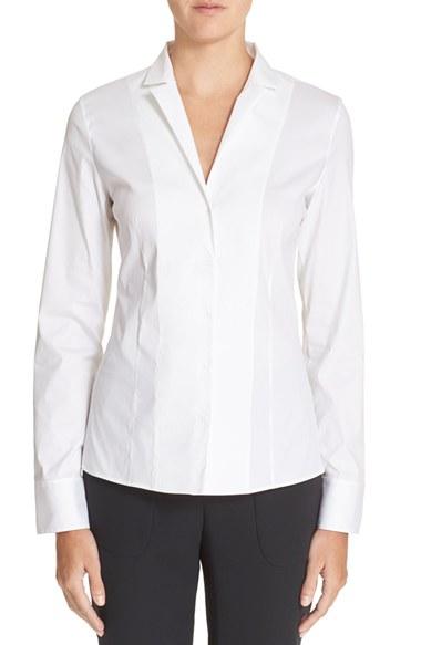 Women's Akris Cotton Poplin Blouse - Black