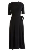 Women's J.crew Knit Wrap Dress, Size - Black