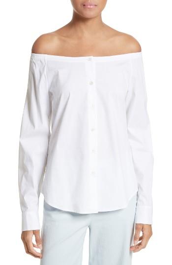 Women's Theory Auriana Stretch Cotton Off The Shoulder Top