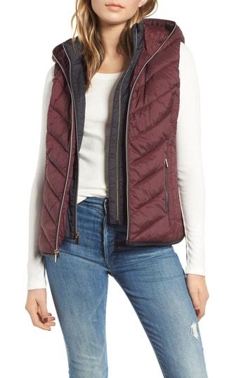 Women's Marc New York Hooded Puffer Vest - Red