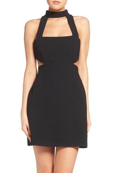 Women's Jill Jill Stuart High Neck Cutout Crepe Dress