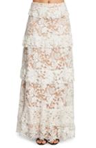 Women's Willow & Clay Ruffle Maxi Skirt - White