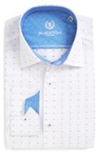 Men's Bugatchi Trim Fit Dot Dress Shirt .5 - White