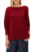 Women's Lafayette 148 New York Caddie Finesse Crepe Blouse - Red