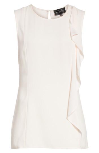 Women's St. John Collection Ruffle Satin Back Crepe Top - Pink