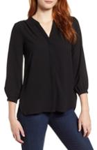 Women's Gibson Back Pleat Blouse - Black
