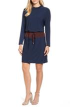 Women's Kenneth Cole New York Mixed Media Drawstring Waist Dress - Blue