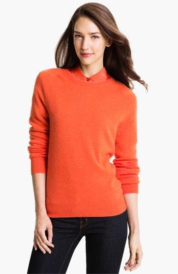 Equipment 'sloane' Crewneck Cashmere Sweater Tangerine Tango