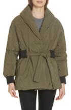 Women's Ba & Sh Dayma Quilted Shawl Coat - Green