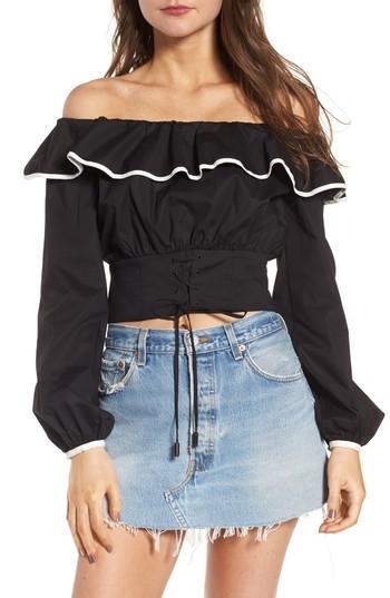 Women's Lovers + Friends Bailey Off The Shoulder Top - Black
