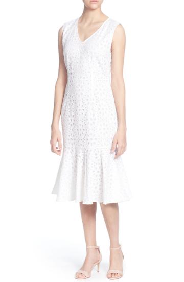Women's Lace & Beads Embroidered Mesh Skater Dress