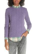 Women's Polo Ralph Lauren Cable Knit Wool & Cashmere Sweater - Purple
