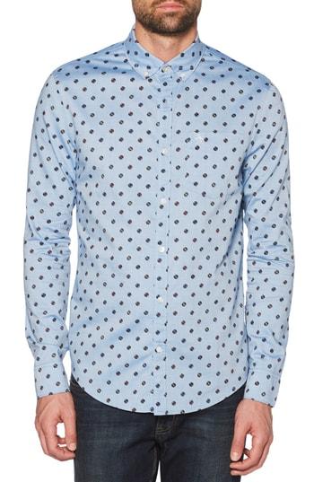 Men's Original Penguin Records Print Sport Shirt - Blue