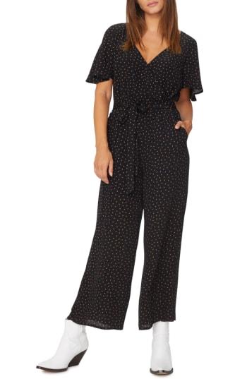 Women's Sanctuary Chasing Winds Polka Dot Jumpsuit - Black