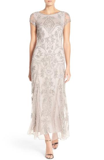 Women's Pisarro Nights Embellished Mesh Gown - Metallic