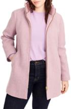 Women's J.crew Lodge Italian Stadium Cloth Wool Coat - Purple