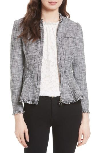 Women's Rebecca Taylor Tweed Peplum Jacket - Black