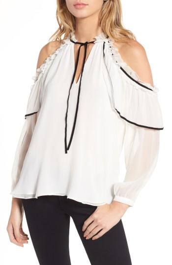 Women's Parker Ventura Cold Shoulder Silk Blouse - Ivory