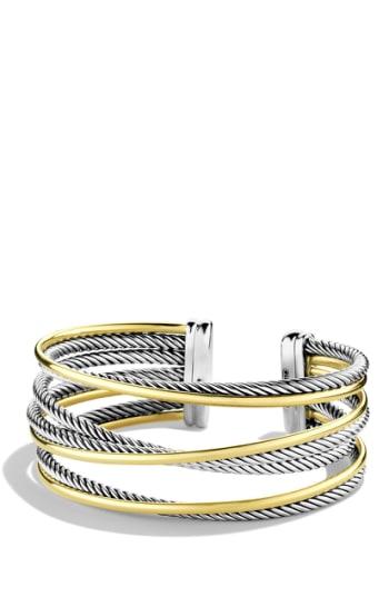 Women's David Yurman 'crossover' Four-row Cuff With Gold