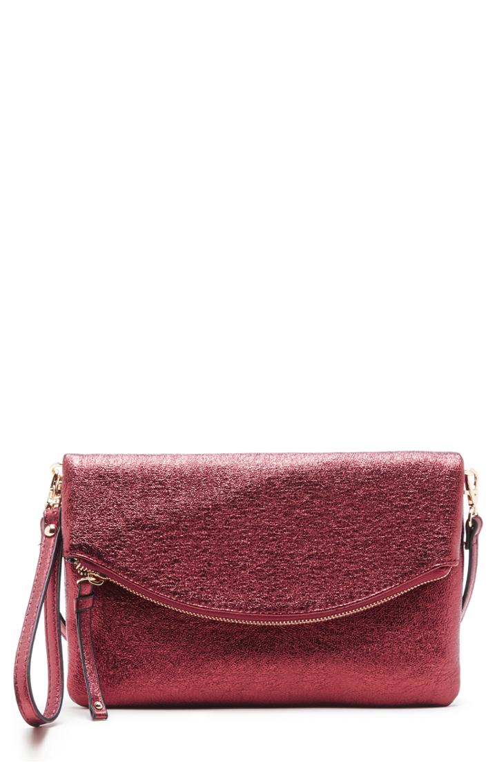 Sole Society Missa Metallic Clutch - Red