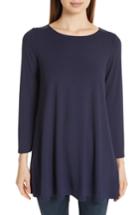Women's Eileen Fisher Jewel Neck Tunic Top, Size - Blue