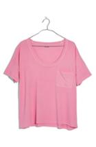 Women's Madewell Garment Dyed U-neck Tee - Pink