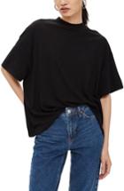 Women's Topshop High Neck T-shirt /small - Black