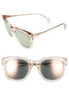 Women's Salt Billingsley 53mm Polarized Rectangular Sunglasses - Melon/ Rose Mirror