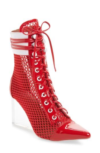 Women's Jeffrey Campbell Cardi Mesh Bootie M - Red