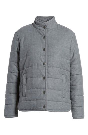 Women's Treasure & Bond Flannel Puffer Jacket - Grey