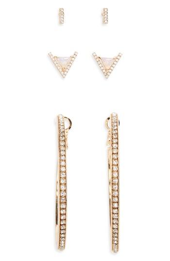 Women's Loren Olivia Crystal & Faux Opal 3-pack Earrings