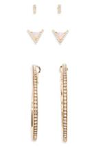 Women's Loren Olivia Crystal & Faux Opal 3-pack Earrings
