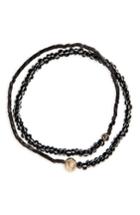 Men's Luis Morais Gold Medallion Beaded Wrap Bracelet