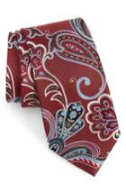 Men's Nordstrom Men's Shop Bryce Paisley Silk Tie, Size - Red