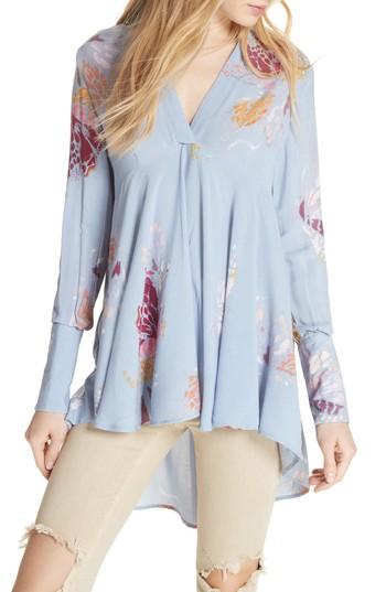 Women's Free People Field Of Butterflies Tunic - Blue
