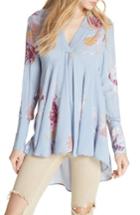Women's Free People Field Of Butterflies Tunic - Blue