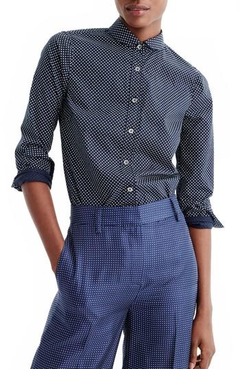 Women's J.crew Polka Dot Button-up Shirt
