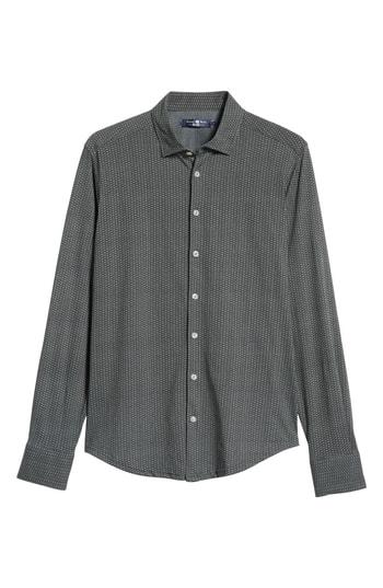 Men's Stone Rose Trim Fit Sport Shirt - Black