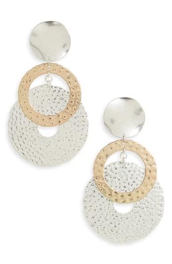 Women's Kitsch Hammered Circle Drop Earrings