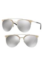 Women's Versace 57mm Mirrored Semi-rimless Sunglasses - Pale/ Gold
