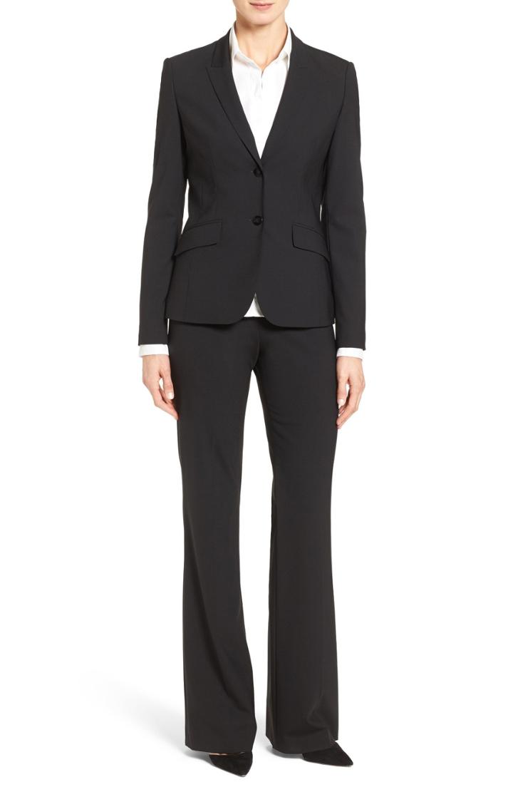 Women's Boss Julea Tropical Stretch Wool Jacket - Blue