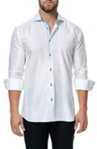 Men's Maceoo Wall Street Jacquard Sport Shirt (s) - White