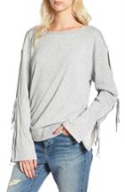 Women's Hinge Tie Sleeve Sweatshirt - Grey