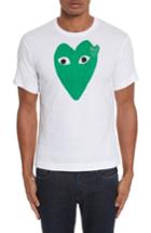 Men's Comme Des Garcons Play Green Heart Graphic - White
