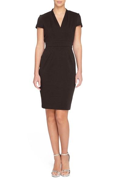 Women's Catherine Catherine Malandrino 'dale' V-neck Sheath Dress - Black