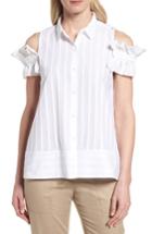 Women's Nordstrom Signature Convertible Cold Shoulder Blouse - White